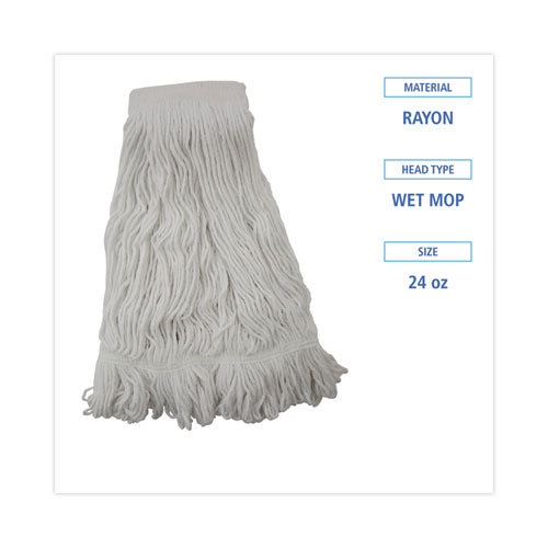 Picture of Mop Head, Pro Loop Web/Tailband, Premium Saddleback Head, Ryn, 24-oz., WH, 12/CT