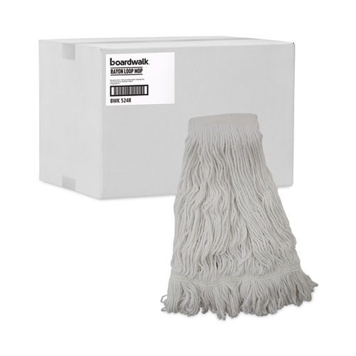 Picture of Mop Head, Pro Loop Web/Tailband, Premium Saddleback Head, Ryn, 24-oz., WH, 12/CT