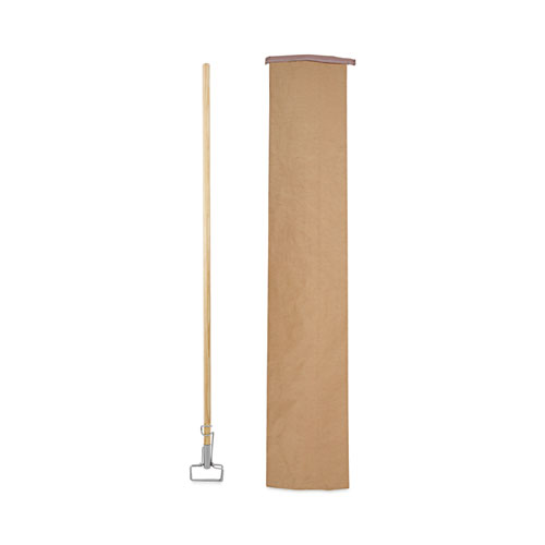 Picture of Spring Grip Metal Head Mop Handle for Most Mop Heads, Wood, 60", Natural