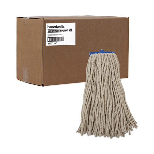 Picture of Cut-End Lie-Flat Wet Mop Head, Cotton, 16oz, White, 12/Carton