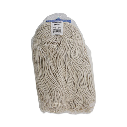 Picture of Mop Head, Economical Lie-Flat Head, Cotton Fiber, 20 oz, White, 12/Carton