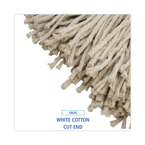 Picture of Cut-End Lie-Flat Wet Mop Head, Cotton, 24oz, White, 12/Carton