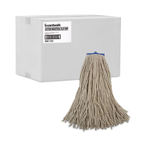 Picture of Cut-End Lie-Flat Wet Mop Head, Cotton, 24oz, White