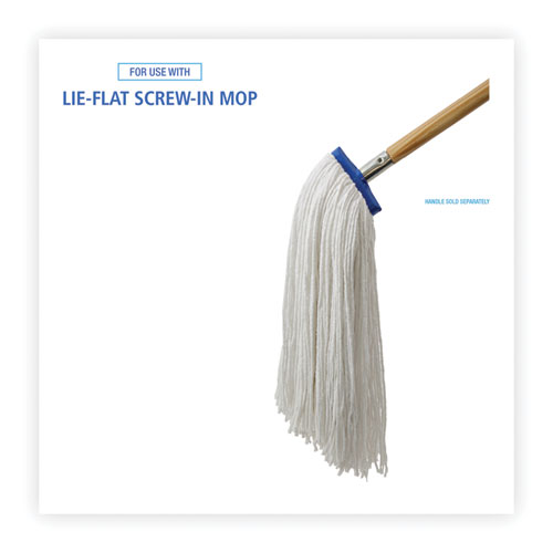 Picture of Cut-End Lie-Flat Wet Mop Head, Rayon, 24oz, White, 12/Carton