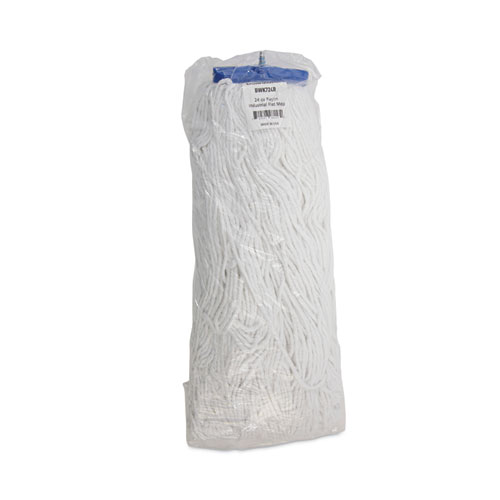 Picture of Cut-End Lie-Flat Wet Mop Head, Rayon, 24oz, White, 12/Carton