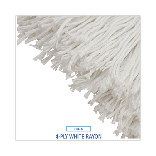 Picture of Mop Head, Economical Lie-Flat Head, Rayon Fiber, 32-Oz., White, 12/Carton