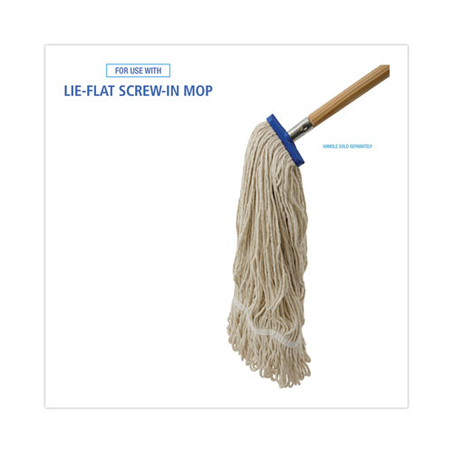 Picture of Mop Head, Lie-Flat Head, Cotton Fiber, 24 oz, White, 12/Carton