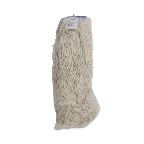 Picture of Mop Head, Lie-Flat Head, Cotton Fiber, 24 oz, White, 12/Carton