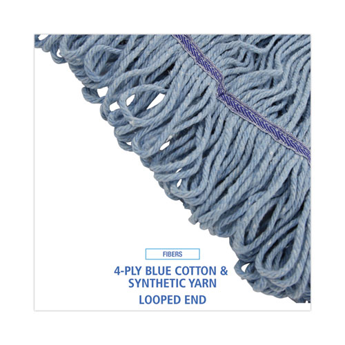 Picture of Mop Head, Loop-End, Cotton With Scrub Pad, Large, 12/Carton