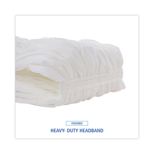 Picture of Mop Head, Looped, Enviro Clean With Tailband, Large, White, 12/Carton