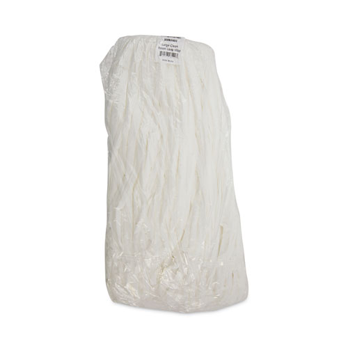 Picture of Mop Head, Looped, Enviro Clean With Tailband, Large, White, 12/Carton