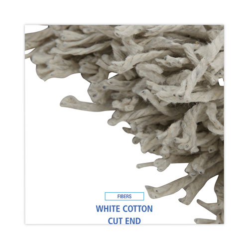 Picture of Banded Mop Head, Cotton, Cut-End, White, 16 oz, 12/Carton