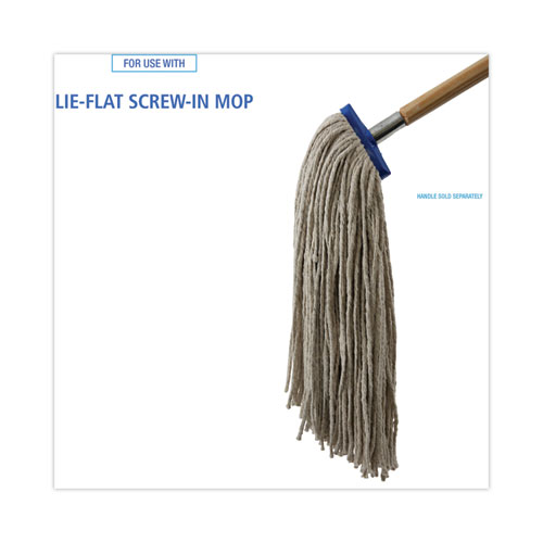 Picture of Mop Head, Lie-Flat Head, Cotton Fiber, 24 oz., White, 12/Carton