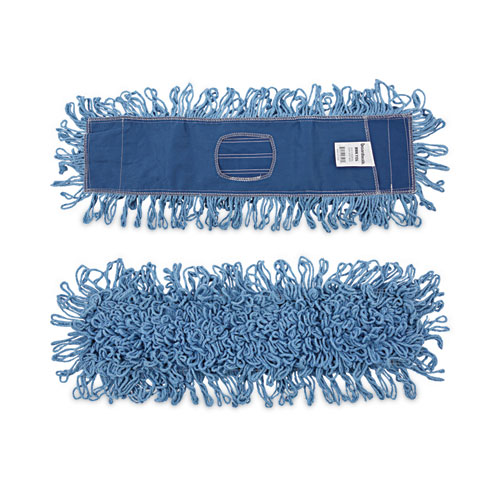 Picture of Dry Mopping Kit, 24 x 5 Blue Synthetic Head, 60" Natural Wood/Metal Handle