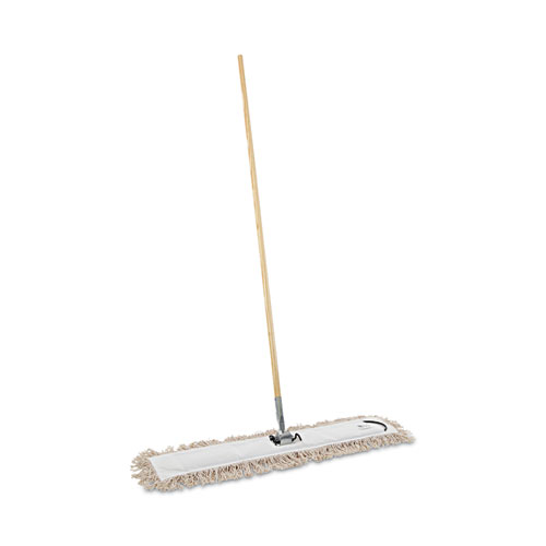 Picture of Cotton Dry Mopping Kit, 36 x 5 Natural Cotton Head, 60" Natural Wood Handle