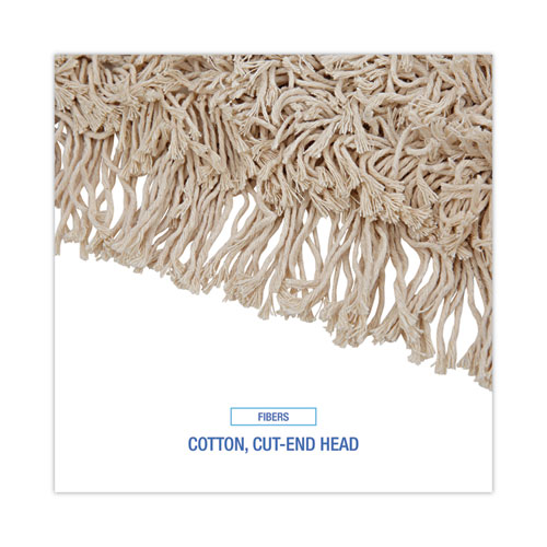 Picture of Cotton Dry Mopping Kit, 36 x 5 Natural Cotton Head, 60" Natural Wood Handle