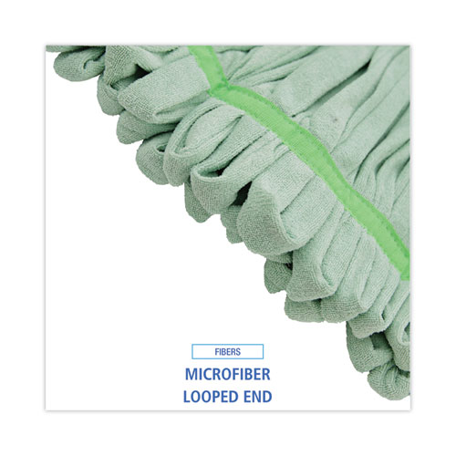 Picture of Microfiber Looped-End Wet Mop Head, Large, Green, 12/Carton