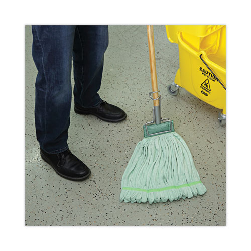 Picture of Microfiber Looped-End Wet Mop Head, Large, Green, 12/Carton