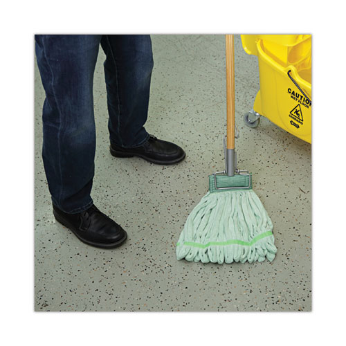 Picture of Microfiber Looped-End Wet Mop Head, Medium, Green