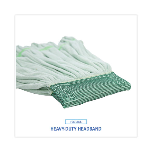 Picture of Microfiber Looped-End Wet Mop Head, Medium, Green