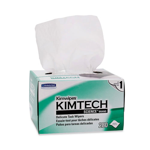 Picture of Kimwipes, Delicate Task Wipers, 1-Ply, 4.4 x 8.4, Unscented, White, 286/Box, 60 Boxes/Carton