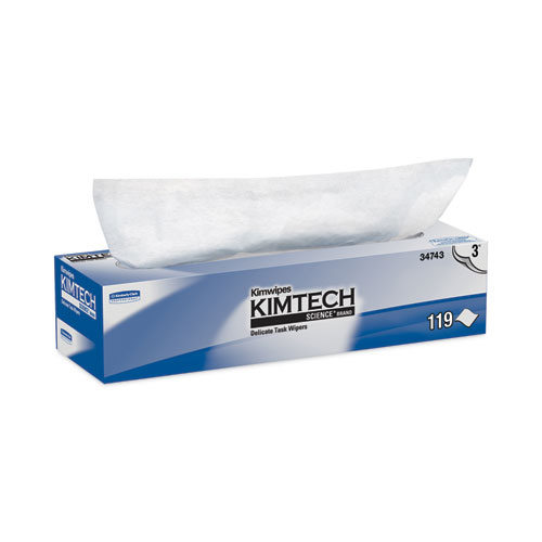 Picture of Kimwipes Delicate Task Wipers, 3-Ply, 11.8 x 11.8, Unscented, White, 100/Box, 15 Boxes/Carton