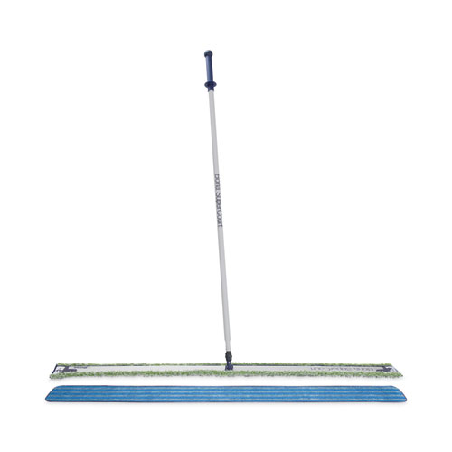 Picture of SuperCourt Athletic Floor Care System, 60" Wide Microfiber Head, 66" Silver/Blue Aluminum Handle