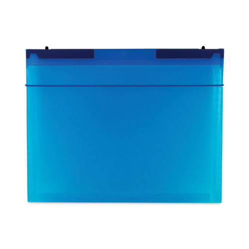 Picture of Expanding File with Hang Tabs, Pre-Printed Index-Tab Inserts, 12 Sections, 1" Capacity, Letter Size, 1/6-Cut Tabs, Blue