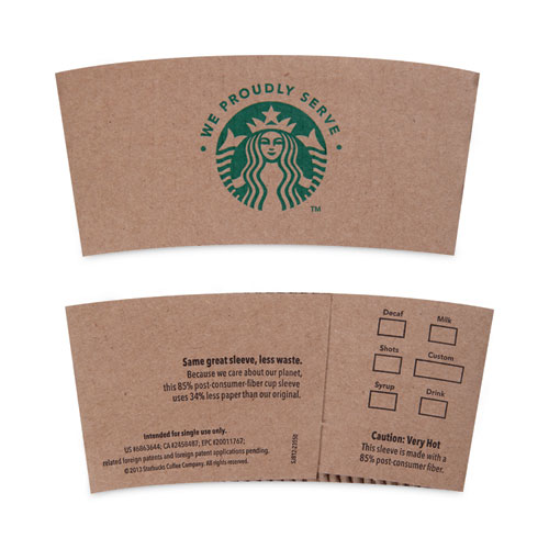 Picture of Cup Sleeves, Fits 12, 16, 20 oz Hot Cups, Kraft, 1,380/Carton