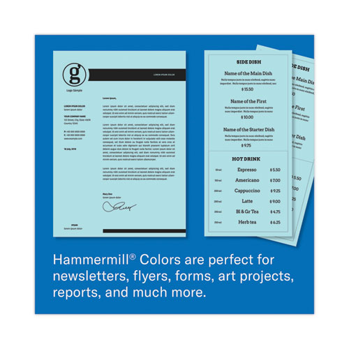 Picture of Colors Print Paper, 20 lb Bond Weight, 8.5 x 11, Blue, 500 Sheets/Ream, 10 Reams/Carton