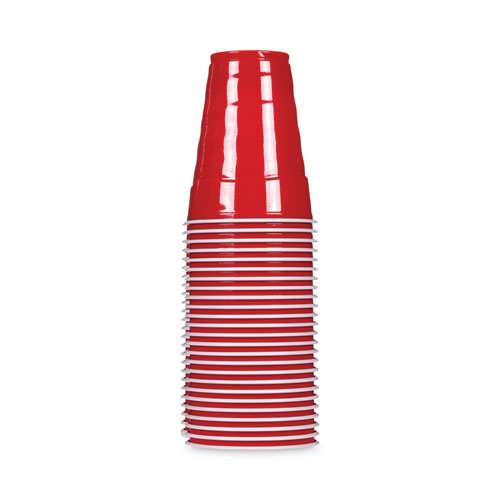 Picture of Easy Grip Disposable Plastic Party Cups, 18 oz, Red, 50/Pack, 8 Packs/Carton