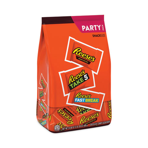 Picture of Milk Chocolate Peanut Butter Assortment Snack Size Candy, Individually Wrapped, 32.06 oz Bag