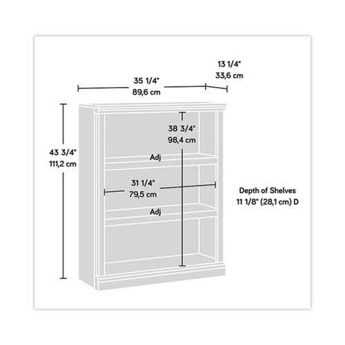 Picture of Select Collection Bookcase, Three-Shelf, 35.37w x 13.22d x 69.76h, Estate Black