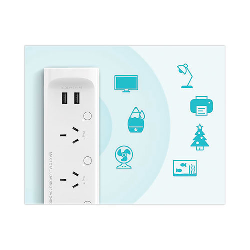 Picture of Kasa Smart WiFi 3-Outlet Power Strip, 3 AC Outlets/2 USB Ports, White