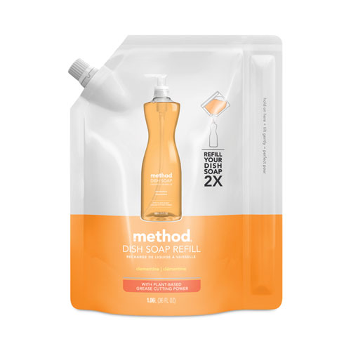 Method+Dish+Soap+Refill+-+Gel+-+36+fl+oz+%281.1+quart%29+-+Clementine+Scent+-+6+%2F+Carton+-+Orange