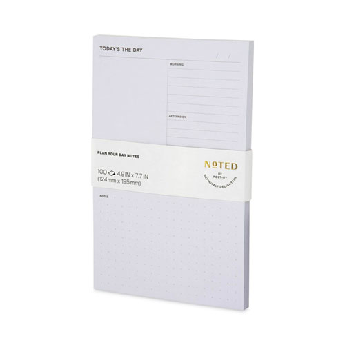 Picture of Adhesive Daily Planner Sticky-Note Pads, Daily Planner Format, 4.9" x 7.7", Gray, 100 Sheets/Pad