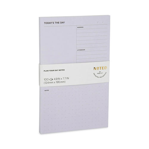 Picture of Adhesive Daily Planner Sticky-Note Pads, Daily Planner Format, 4.9" x 7.7", Gray, 100 Sheets/Pad