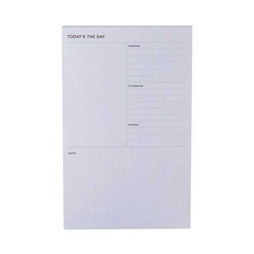 Picture of Adhesive Daily Planner Sticky-Note Pads, Daily Planner Format, 4.9" x 7.7", Gray, 100 Sheets/Pad