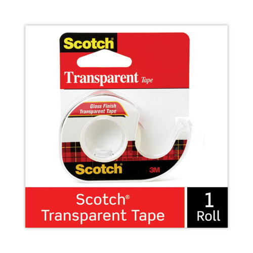Picture of Transparent Tape In Handheld Dispenser, 1" Core, 0.5" x 37.5 ft, Transparent