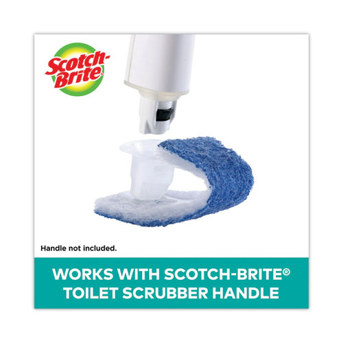 Picture of Disposable Toilet Scrubber Refill, Blue/White, 10/Pack