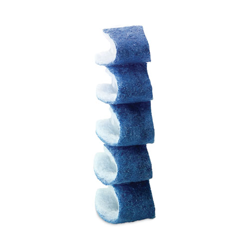 Picture of Disposable Toilet Scrubber Refill, Blue/White, 10/Pack