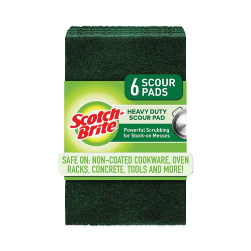 Picture of Heavy-Duty Scouring Pad, 3.8 x 6, Green, 5/Carton