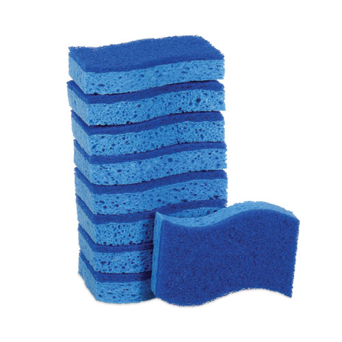 Picture of Non-Scratch Multi-Purpose Scrub Sponge, 4.4 x 2.6, 0.8" Thick, Blue, 9/Pack