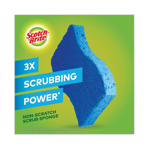 Picture of Non-Scratch Multi-Purpose Scrub Sponge, 4.4 x 2.6, 0.8" Thick, Blue, 9/Pack