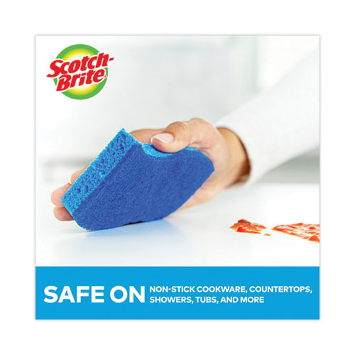 Picture of Non-Scratch Multi-Purpose Scrub Sponge, 4.4 x 2.6, 0.8" Thick, Blue, 9/Pack