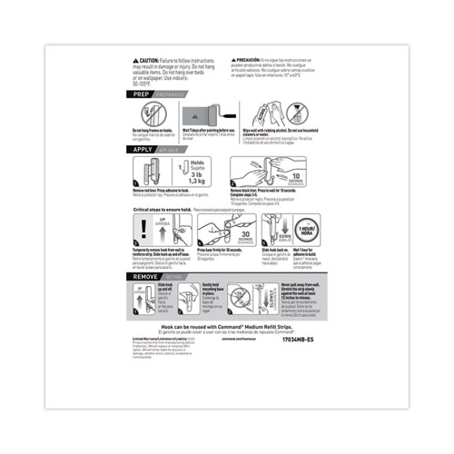 Picture of Decorative Hooks, Medium, Metal, Brushed Nickel, 3 lb Capacity, 2 Hooks and 4 Strips/Pack