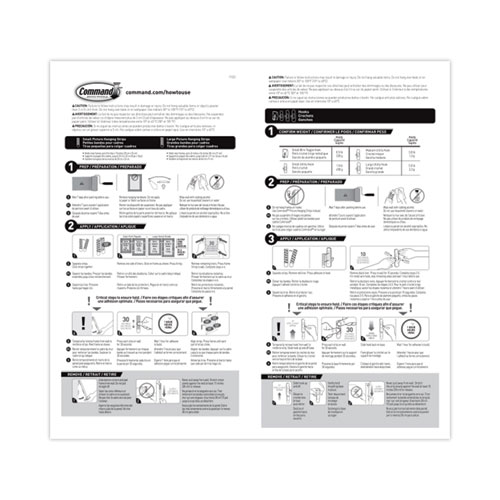 Picture of General Purpose Hooks, Variety Pack, Assorted Sizes, Plastic, White, 0.5, 1, 3, 5, 16 lb Capacities, 54 Pieces/Pack