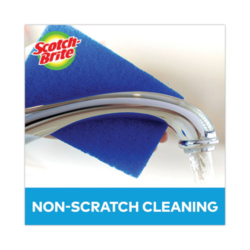 Picture of Non-Scratch Scour Pads, Size 3 x 6, Blue, 10/Carton