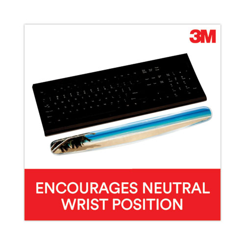 Picture of Fun Design Clear Gel Keyboard Wrist Rest, 18 x 2.75, Beach Design
