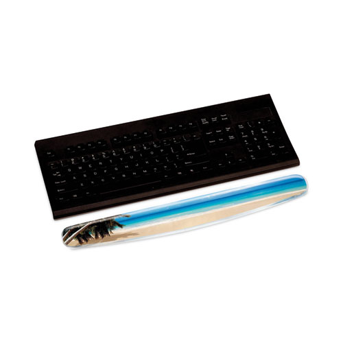 Picture of Fun Design Clear Gel Keyboard Wrist Rest, 18 x 2.75, Beach Design
